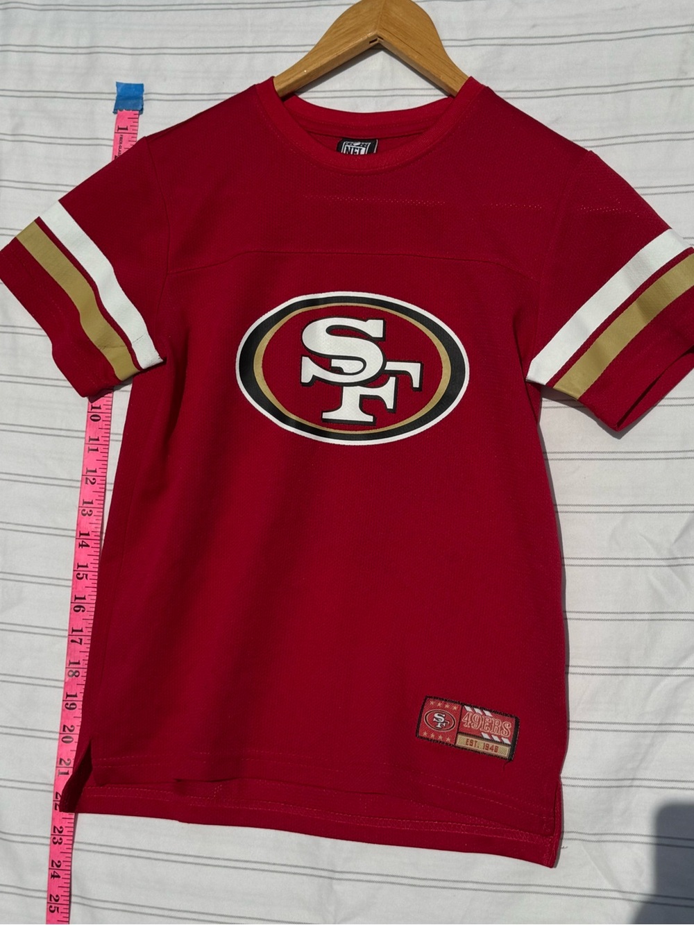 NFL Kids Red San Francisco 49ers Short Sleeve Tee with Gold & White Accents